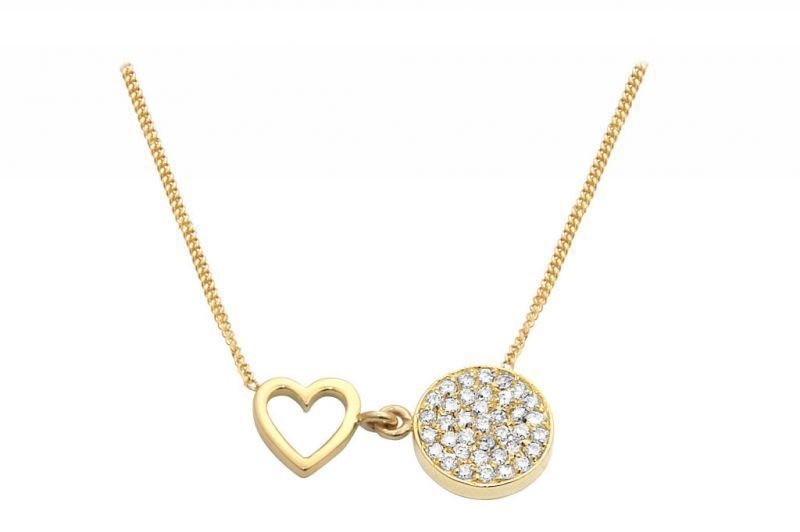 Pırlanta Kalp Kolye 18 Ayar p000236 Melis Gold