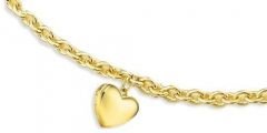 Altın Kalpli Charm Bileklik ZB000086 Melis Gold