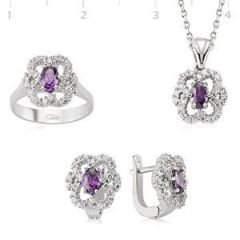 GUMUSH 925 Zirkon Taslı Gümüş Set | SET101101