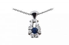 Pırlanta Safir Kolye 18 Ayar p000308 Melis Gold