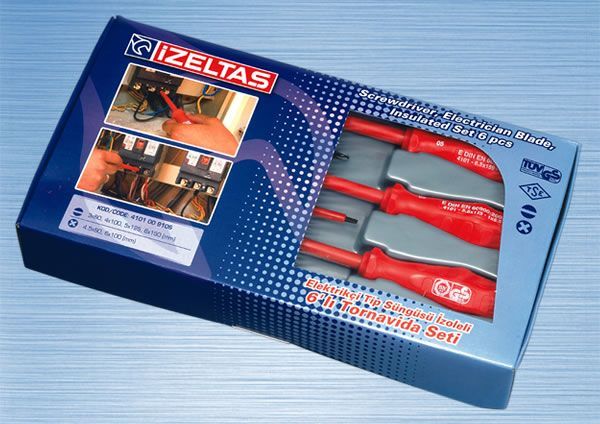 İZELTAŞ 4101009106 ELEKTRİKÇİ TİP SÜNGÜSÜ İZOLELİ TORNAVİDA SETİ (6 PARÇA)
