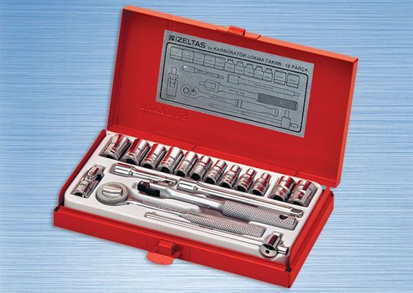 İZELTAŞ 1107006018 1/4 INCH KARBÜRATÖR LOKMA TAKIMI 18 PARÇA