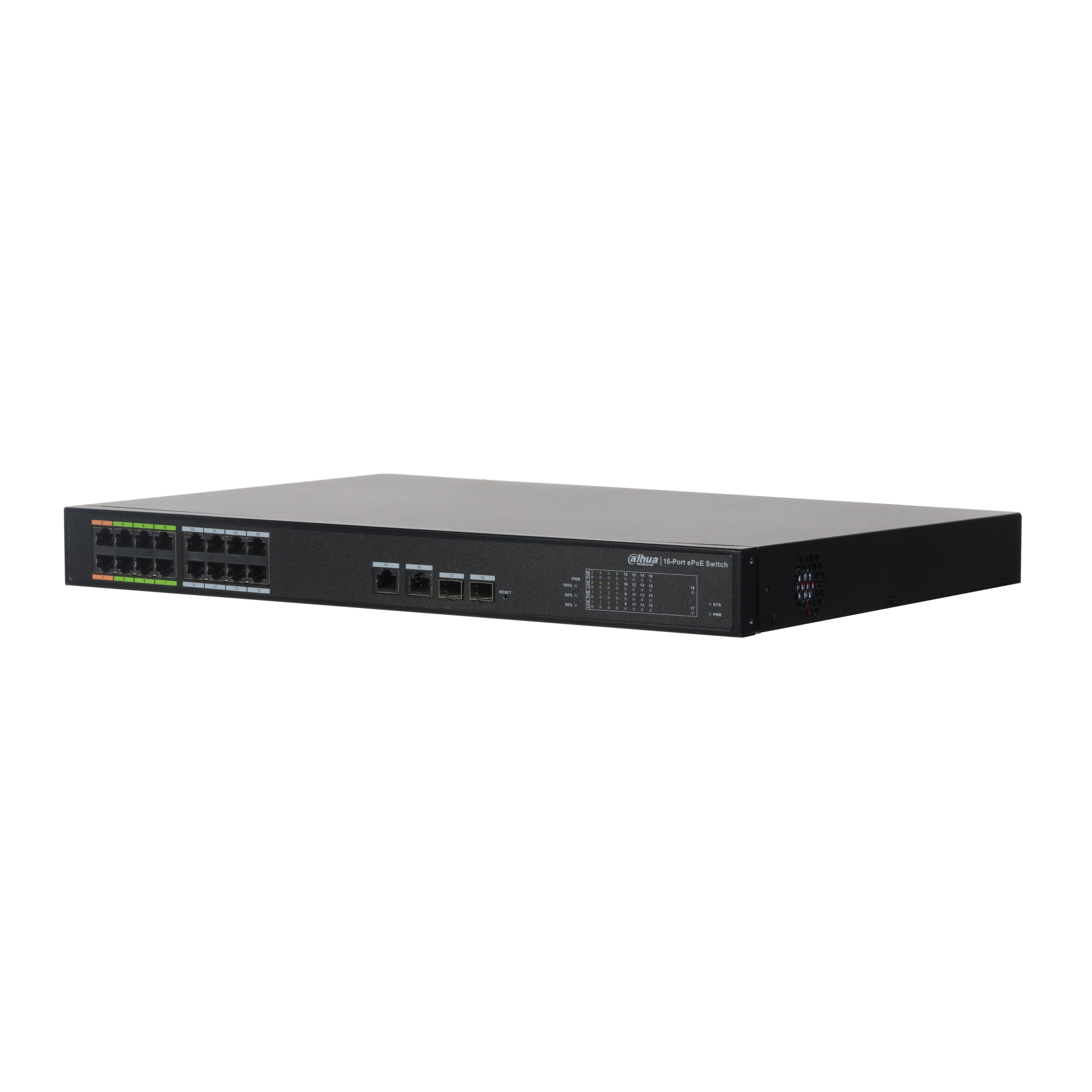 8-Port ePoE ile 16 Port PoE Switch