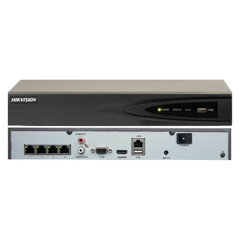 DS-7604NI-K1/4P(B) 4 Kanal NVR (1 SATA, H.265+, POE)