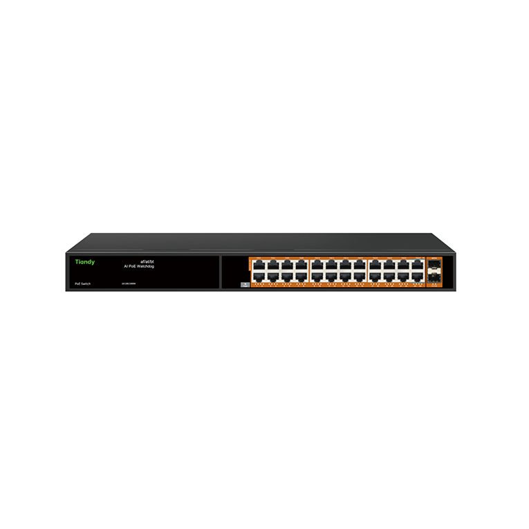 24 Port Yönetilmeyen AI Gigabit PoE Switch
