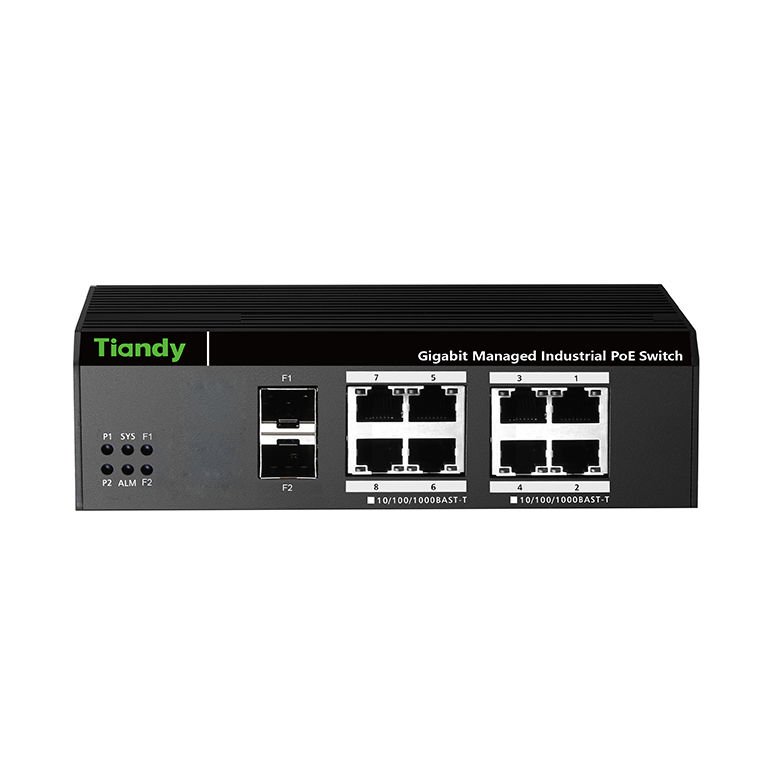 10-Port Gigabit Yönetilebilir Endüstriyel PoE Switch