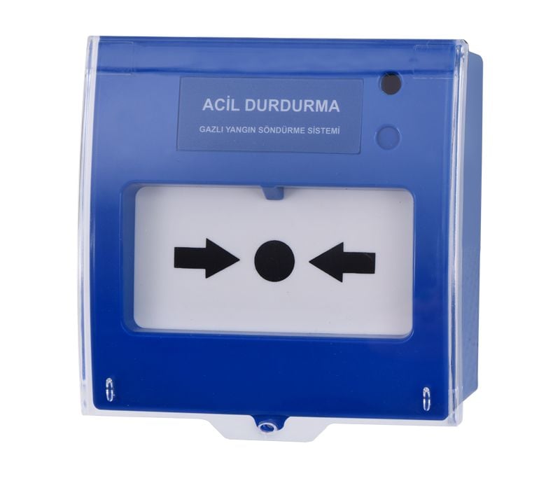 TFB-3165B  ACİL DURDURMA BUTONU, GAZLI YANGIN SÖNDÜRME SİSTEMLERİ İÇİN, MAVİ