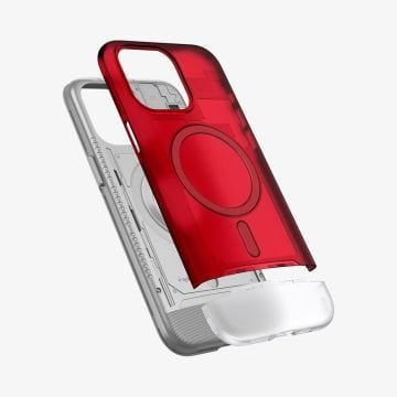 iPhone 15 Pro Max Kılıf, Spigen Classic C1 Mac G3 Design MagFit (MagSafe Uyumlu) Ruby