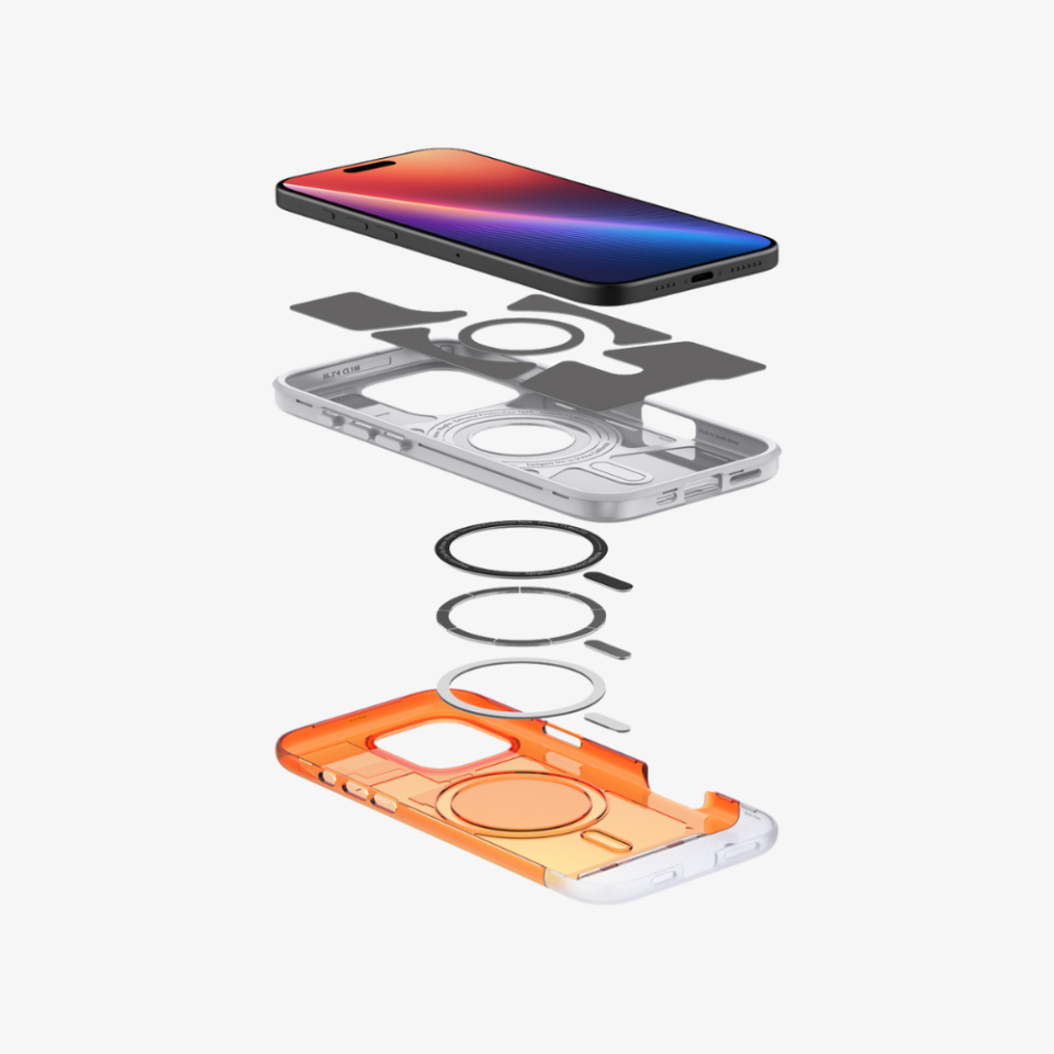 Spigen iPhone 16 Pro Kılıf Classic C1 MagFit MagSafe Özellikli tangerine