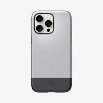 iPhone 15 Pro Kılıf, Spigen Style Armor Magfit (Magsafe Uyumlu) Classic Silver