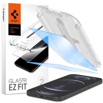 iPhone 14 Plus / iPhone 13 Pro Max Cam Ekran Koruyucu Kolay Kurulum, Spigen Glas.tR EZ Fit Mavi Işık (2 Adet)