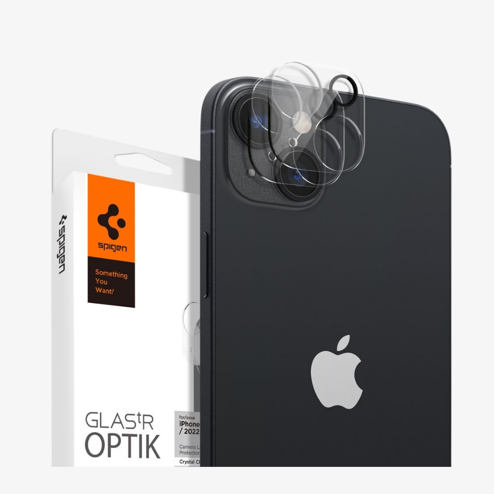 iPhone 14 / iPhone 14 Plus Kamera Lens Cam Ekran Koruyucu, Spigen Glas.tR Optik (2 Adet) Crystal Clear