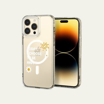 iPhone 14 Pro Max Kılıf, Ciel by Cyrill Shine Mag Clear Glitter Feeling Forecast (MagSafe Uyumlu) Brown