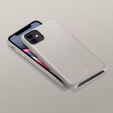 iPhone 11 Kılıf, Spigen La Manon Câlin Premium Deri Tasarım Oatmeal Beige