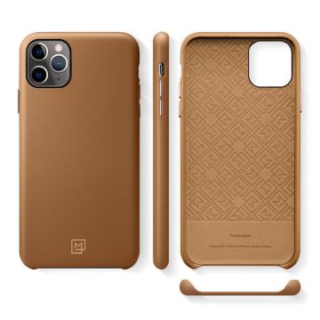 iPhone 11 Pro Kılıf, Spigen La Manon Câlin Premium Deri Tasarım Cafe Brown