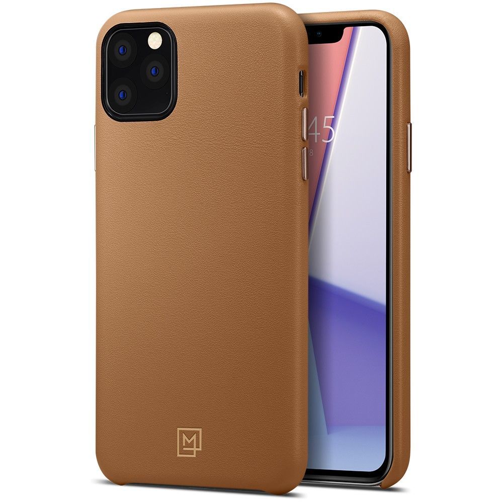 iPhone 11 Pro Kılıf, Spigen La Manon Câlin Premium Deri Tasarım Cafe Brown