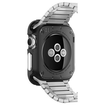Apple Watch Serisi (42mm) Kılıf, Spigen Rugged Armor Smooth Black