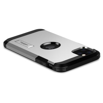 iPhone 11 Pro Kılıf, Spigen Tough Armor Satin Silver