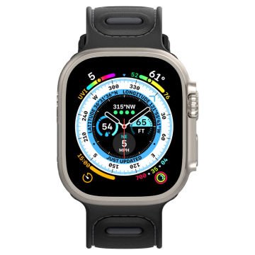 Apple Watch Serisi (49mm/45mm/44mm/42mm) ile Uyumlu Kayış Kordon, Caseology Athlex Active Black