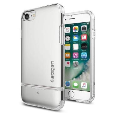 iPhone SE 2020 / iPhone 8/7 Uyumlu Kılıf, Spigen Flip Armor Satin Silver