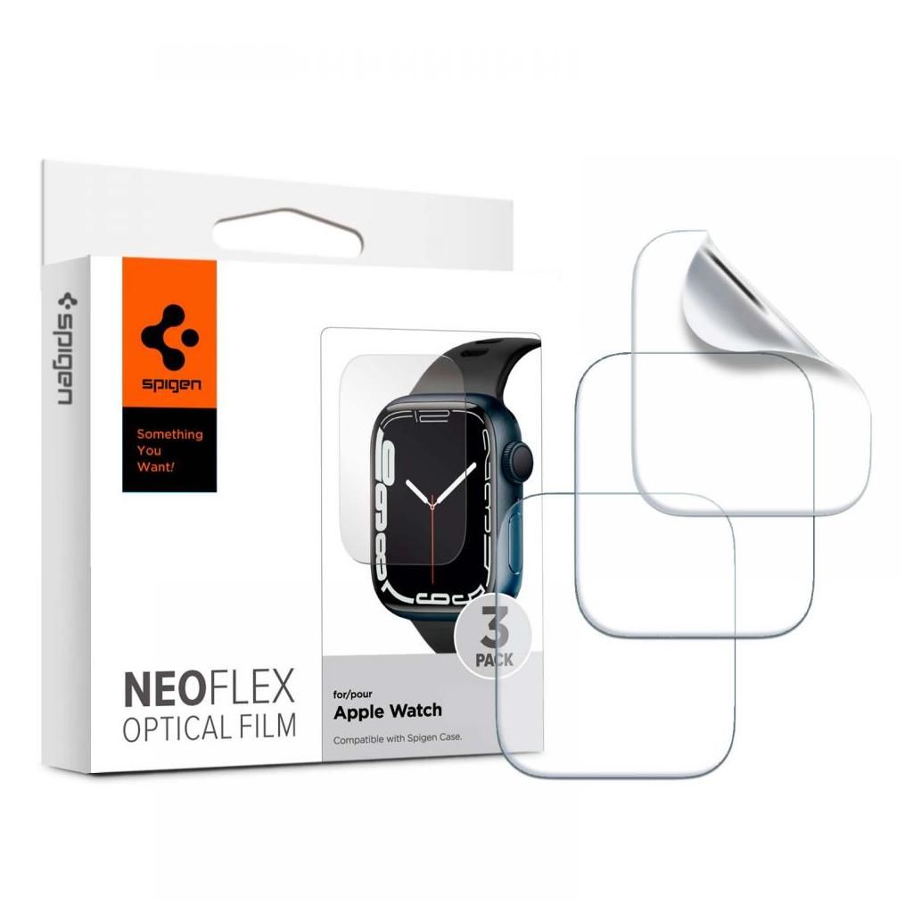 Apple Watch Seri (45mm / 44mm) Ekran Koruyucu, Spigen Neo Flex (3 Adet)