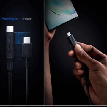 Spigen PowerArc USB-C to USB-A (3.2 Gen 5.0 GB Veri Transfer Aktarım Hızı) DuraBend Hızlı Şarj ve Data Kablo (2 Adet / 1 Metre) Black
