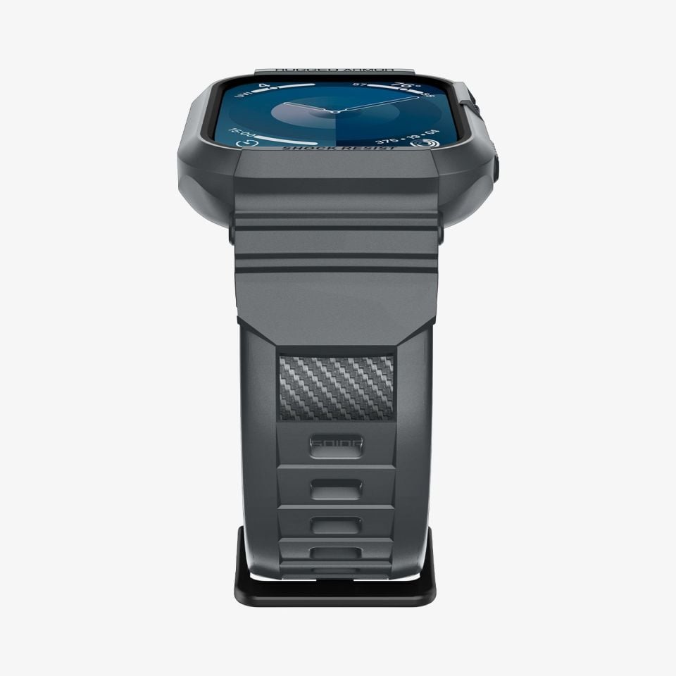 Apple Watch Serisi (45mm) Kılıf, Spigen Rugged Armor Pro Dark Gray