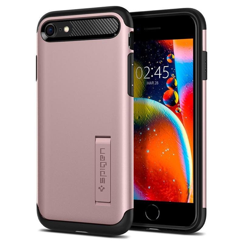 iPhone SE 2022 / 2020 / iPhone 8 / iPhone 7 Uyumlu Kılıf, Spigen Slim Armor Rusty Pink