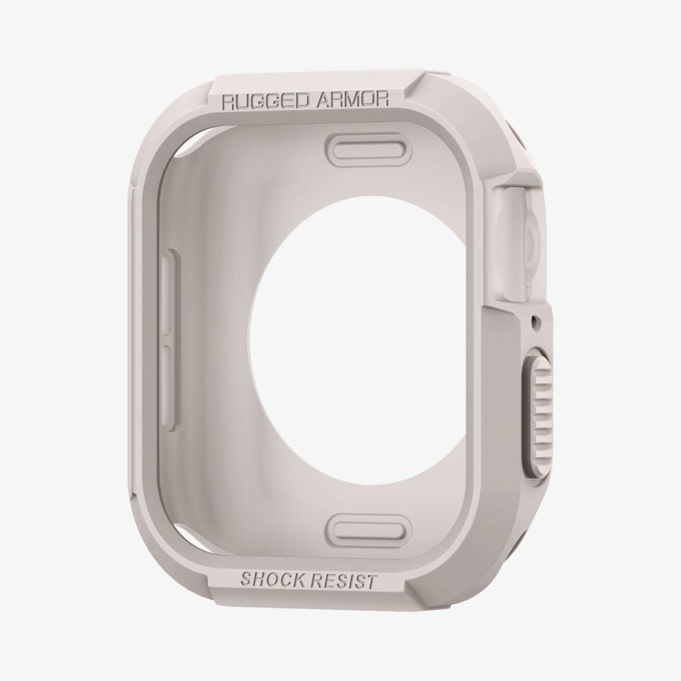 Apple Watch Serisi (44mm / 45mm) Kılıf, Spigen Rugged Armor Dune Beige