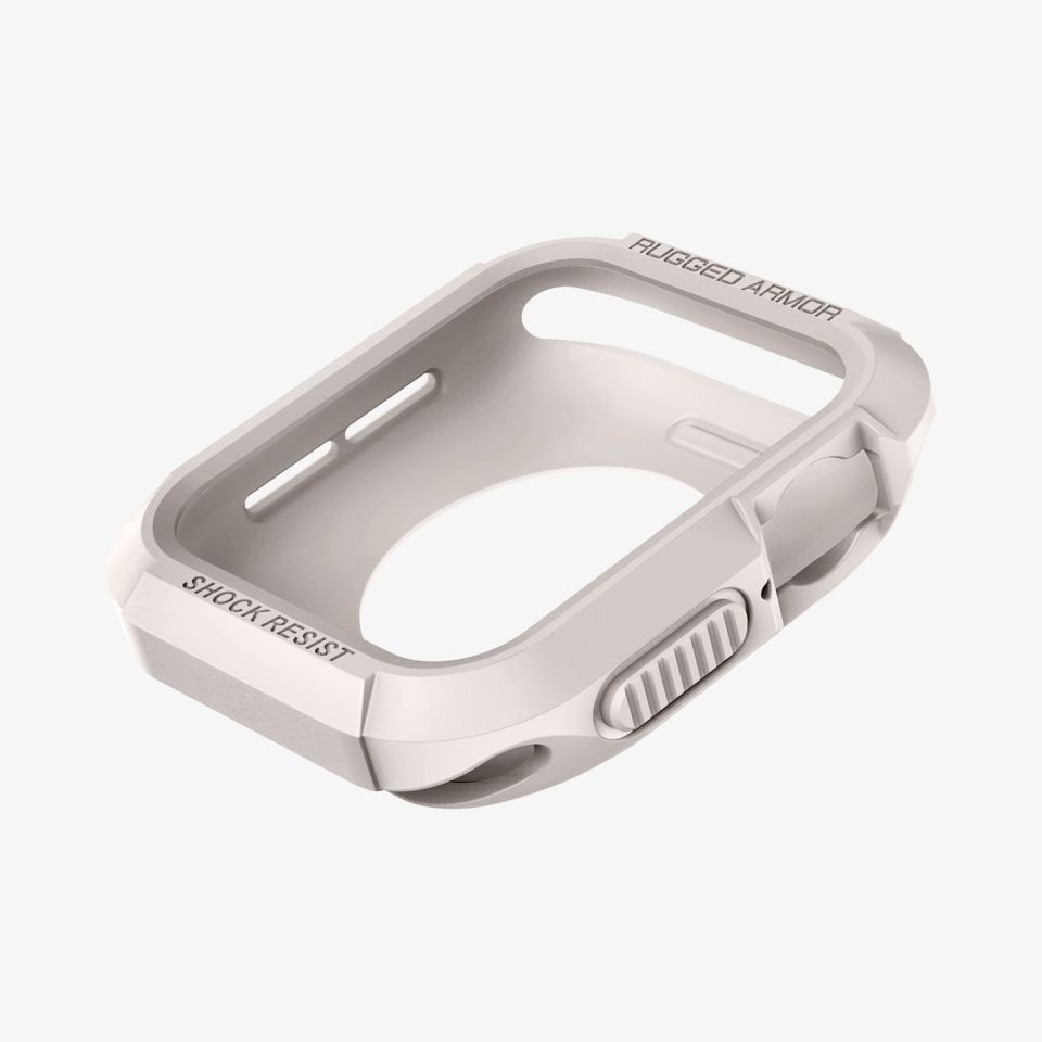 Apple Watch Serisi (44mm / 45mm) Kılıf, Spigen Rugged Armor Dune Beige