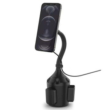 Spigen OneTap Cup Holder Bardaklık Araç Tutacağı + MagSafe Manyetik Kablosuz Şarj Cihazı iPhone 15 / iPhone 14 / iPhone 13 / iPhone 12 Serisi ile Uyumlu ITS68W Black