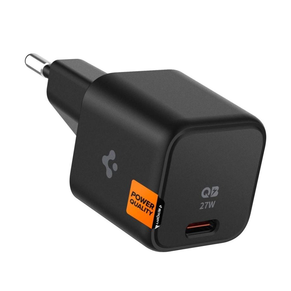 Spigen PowerArc ArcStation 27W Hızlı Şarj Cihazı USB-C PD 3.0 27W / PPS 25W (Samsung Hızlı Şarj Destekli) iPhone / Android Şarj Adaptörü PE2103 Black