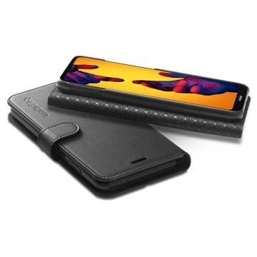 Huawei P20 Lite / Nova 3e Kılıf, Spigen Wallet S Cüzdan Black