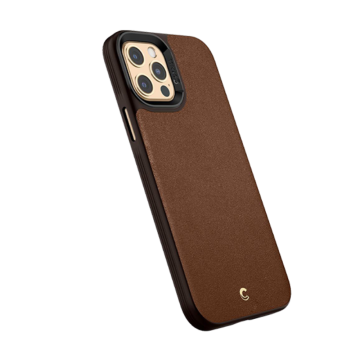 iPhone 12 / iPhone 12 Pro Kılıf, Spigen Ciel by Cyrill Leather Brick (Deri) Saddle Brown