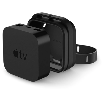 Apple TV 4K Mount, Spigen Silicone Fit (Silikon) Black