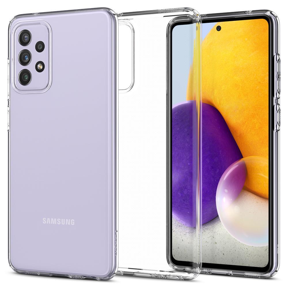 Galaxy A72 Kılıf, Spigen Liquid Crystal 4 Tarafı Tam Koruma Crystal Clear