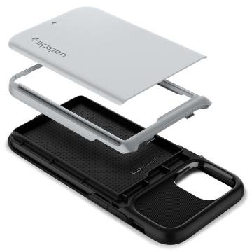 iPhone 12 Mini Kılıf, Spigen Slim Armor Wallet Satin Silver