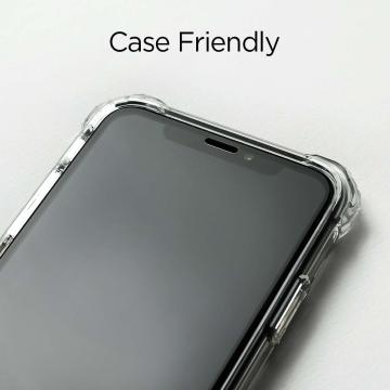 iPhone XS Max Cam Ekran Koruyucu, Spigen Full Cover Glass Black
