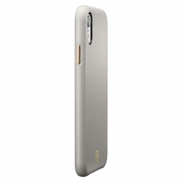 iPhone XR Kılıf, Spigen La Manon Câlin Premium Deri Tasarım Oatmeal Beige