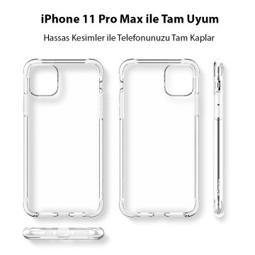 iPhone 11 Pro Max Kılıf, Caseology Solid Flex Crystal Clear
