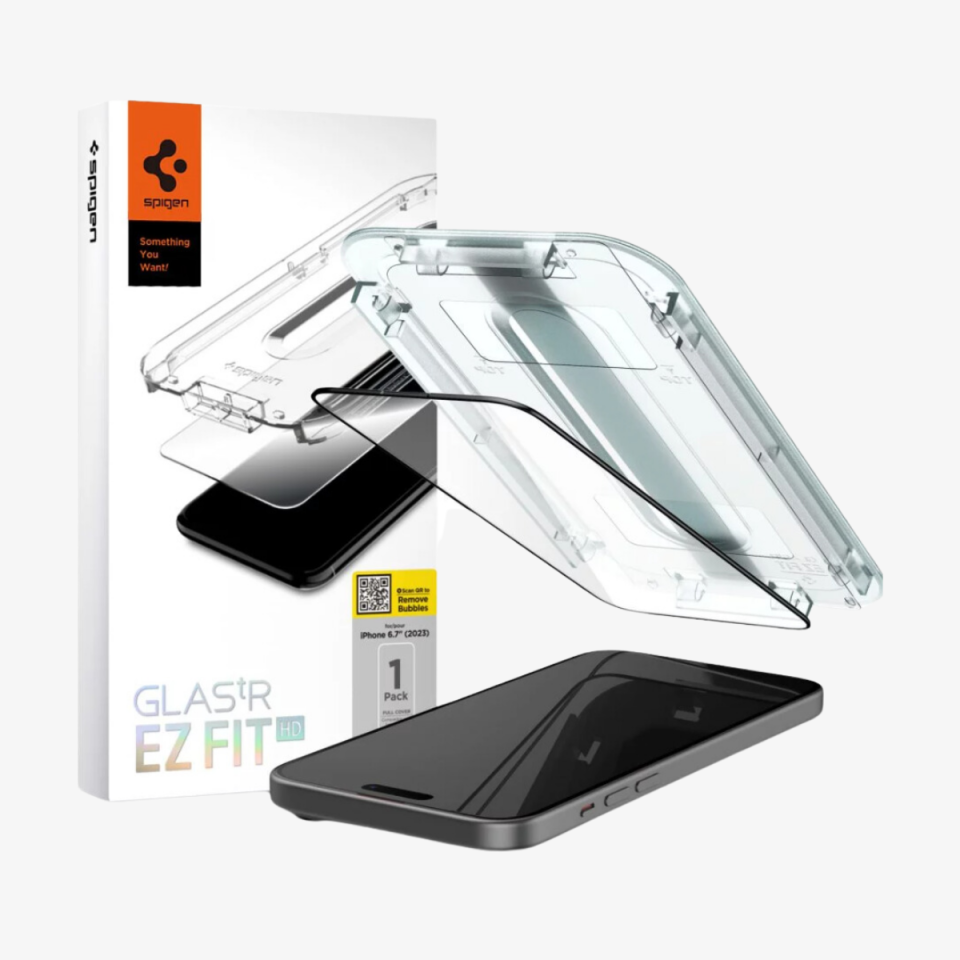 iPhone 15 Plus Cam Ekran Koruyucu Kolay Kurulum, Spigen Glas.tR EZ Fit FCB HD (1 adet)