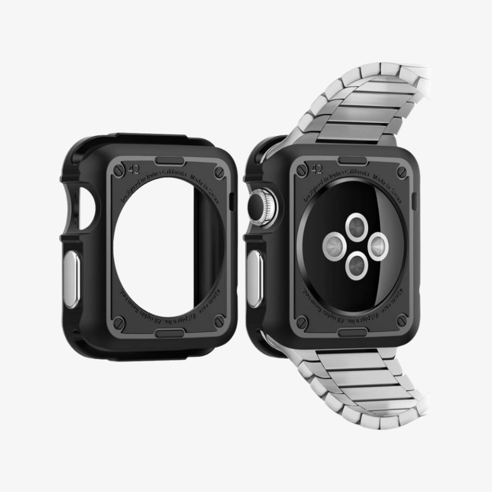 Apple Watch Serisi (42mm) Kılıf, Spigen Tough Armor Gunmetal