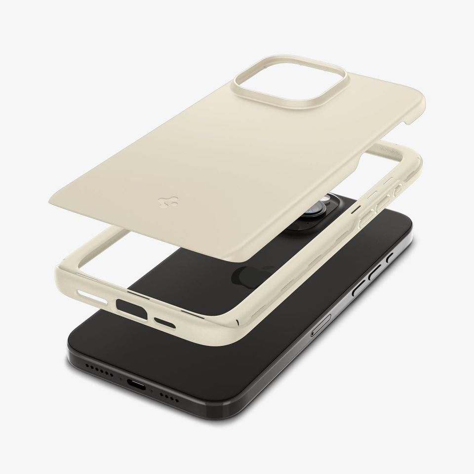 iPhone 15 Pro Kılıf, Spigen Thin Fit Mute Beige