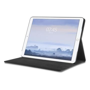 Spigen Apple iPad 9.7'' (2017) Uyku Modlu Premium Deri Kılıf Stand Folio Black