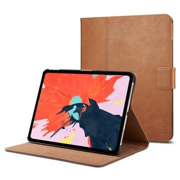 iPad Pro 11'' (2018) Kılıf, Spigen Stand Folio Brown