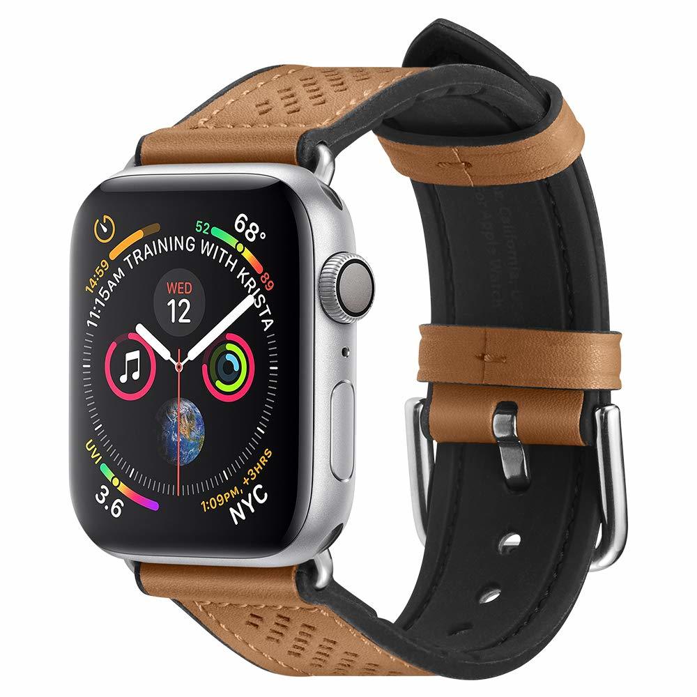 Apple Watch Serisi (41mm/40mm/38mm) Kayış Kordon, Spigen Watch Band Lite Fit Brown