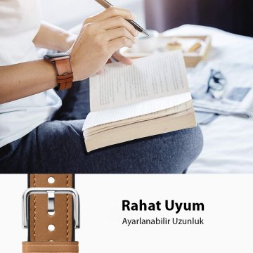 Apple Watch Serisi (41mm/40mm/38mm) Kayış Kordon, Spigen Watch Band Lite Fit Brown