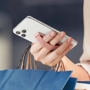 Spigen Flex Strap Tüm Cihazlarla Uyumlu (Universal) Kavrama / Tutucu Phone Grip Rose Gold