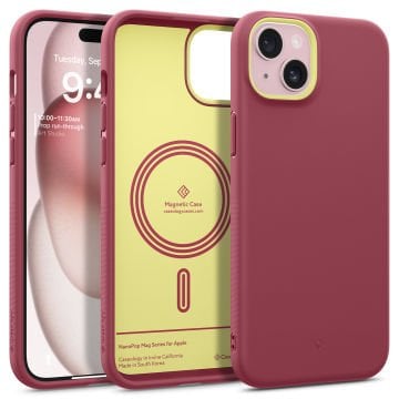 iPhone 15 Pro Kılıf, Caseology Nano Pop Mag (MagSafe Uyumlu) Magenta Lychee