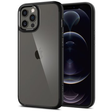 iPhone 12 Pro Max Kılıf, Spigen Crystal Hybrid Matte Black